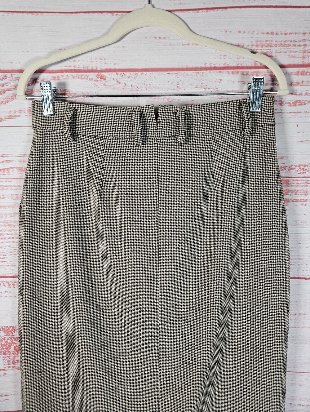 Aritzia Brown Houndstooth Pencil Skirt - Picture 8 of 15
